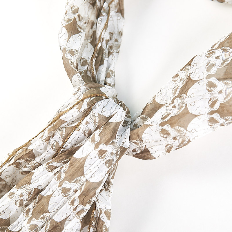 真丝雪纺骷髅印花围巾潮男女H83162四季百搭文艺复古丝巾披肩围脖,淘宝优惠券,粉丝福利购,淘宝优惠卷