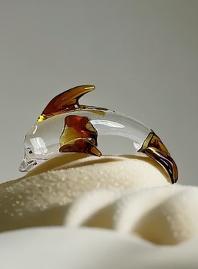 手工制作水晶工艺品彩色海豚摆件创意礼物家居办公桌面装饰摆设