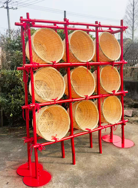 投壶投福扔沙包游戏场景布置竹架子竹筐集市古风游戏蹴鞠游戏道具