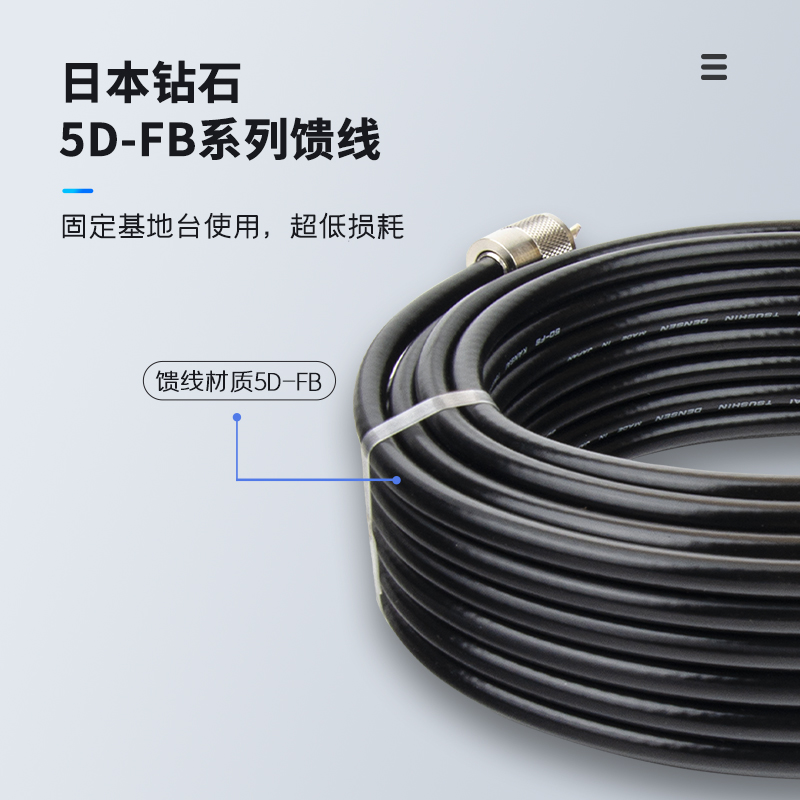 日本钻石天线 5DF15MB 基地电台馈线 5D-FB系列同轴通讯线缆 15m - 图0