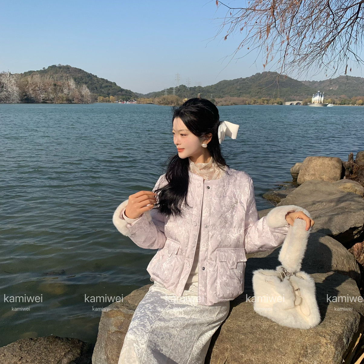 静茹兰花刺绣穿珠保暖羽绒服外套95268,淘宝优惠券,粉丝福利购,淘宝优惠卷