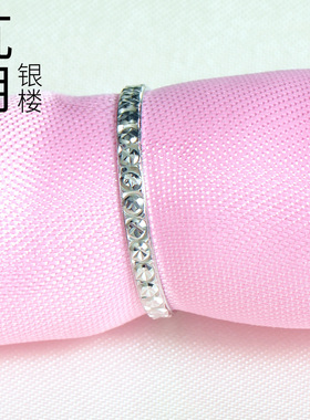 S925纯银满天星闭口戒指