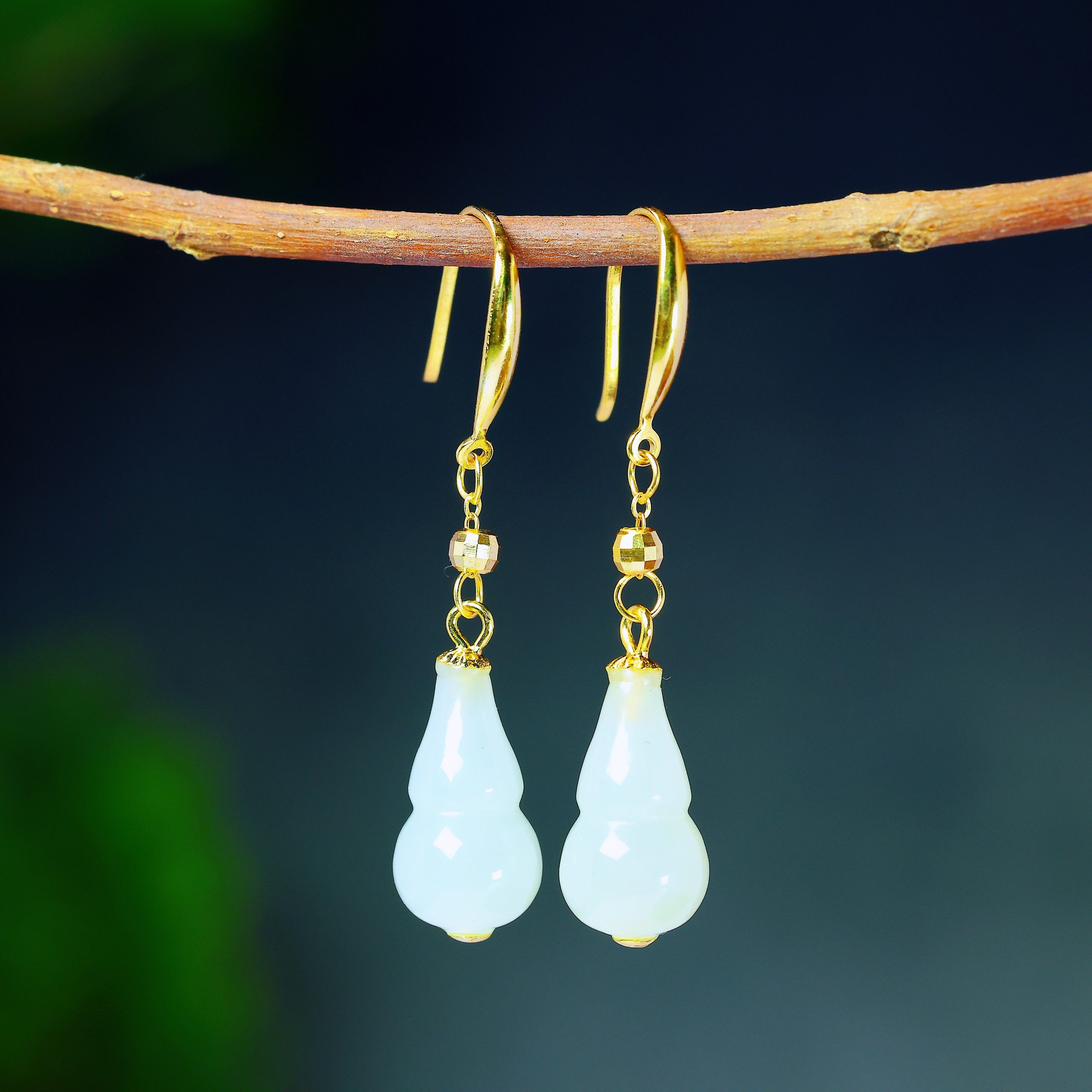 天然和田玉羊脂白玉925银如意葫芦精致简约玉石耳环耳饰耳坠,淘宝优惠券,粉丝福利购,淘宝优惠卷