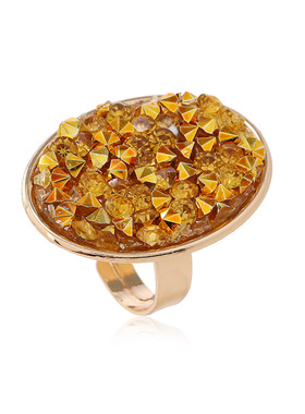 复古开口可调节彩色石人工水晶男女情侣几何图形戒指环太太奶妈妈