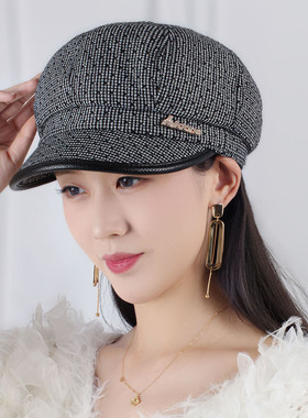 秋季复古百搭显脸小女鸭舌帽