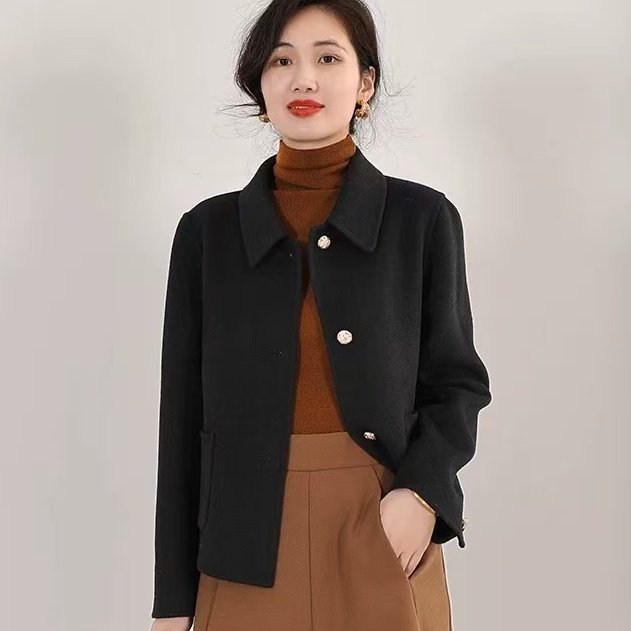 毛呢外套女秋冬小香风质感大衣2026春季双面绒淑女风双面呢短款,淘宝优惠券,粉丝福利购,淘宝优惠卷