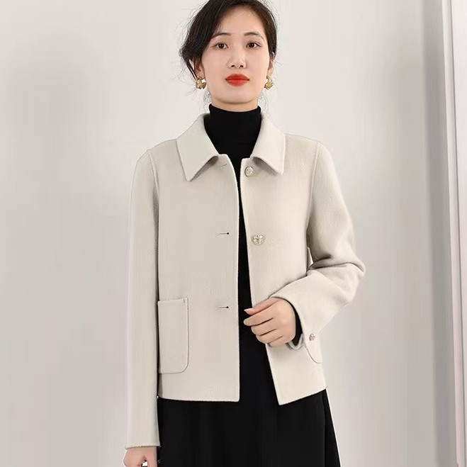 毛呢外套女秋冬小香风质感大衣2026春季双面绒淑女风双面呢短款,淘宝优惠券,粉丝福利购,淘宝优惠卷