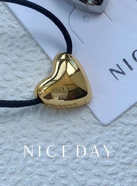 Niceday韩国博主fever同款爱心ins小众夏季可调节拉绳项链锁骨链