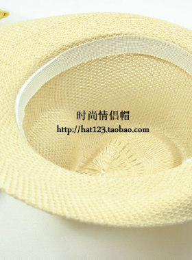 夏天可折叠亚麻沙滩大檐出游草帽
