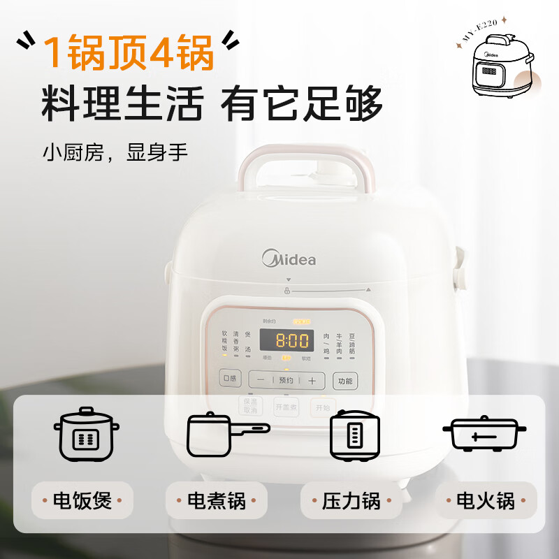 Midea/美的小型电压力锅家用多功能1.8升饭锅迷你全自动饭煲1-2人-图0