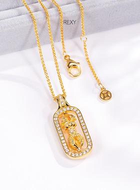 韦雪同款金刚杵新中式复古项链