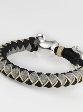 积木熊925纯银手工编织情侣手链