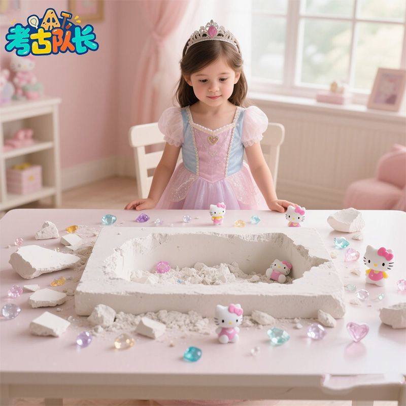 考古挖宝玩具凯蒂猫KT猫宝藏儿童动手工DIY女孩过家家玩具C,淘宝优惠券,粉丝福利购,淘宝优惠卷