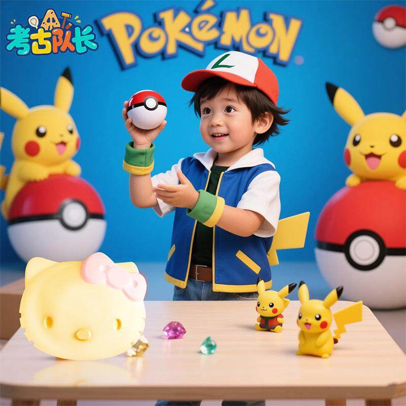 考古挖宝玩具可爱皮卡丘宝藏儿童动手工DIY卡通盲盒岁,淘宝优惠券,粉丝福利购,淘宝优惠卷