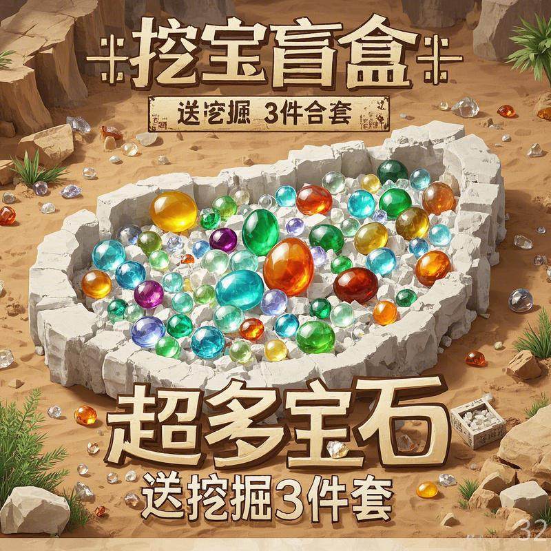 挖掘玩具考古寻宝恐龙宝石盲盒手工DIY儿童女孩男孩创意趣味,淘宝优惠券,粉丝福利购,淘宝优惠卷
