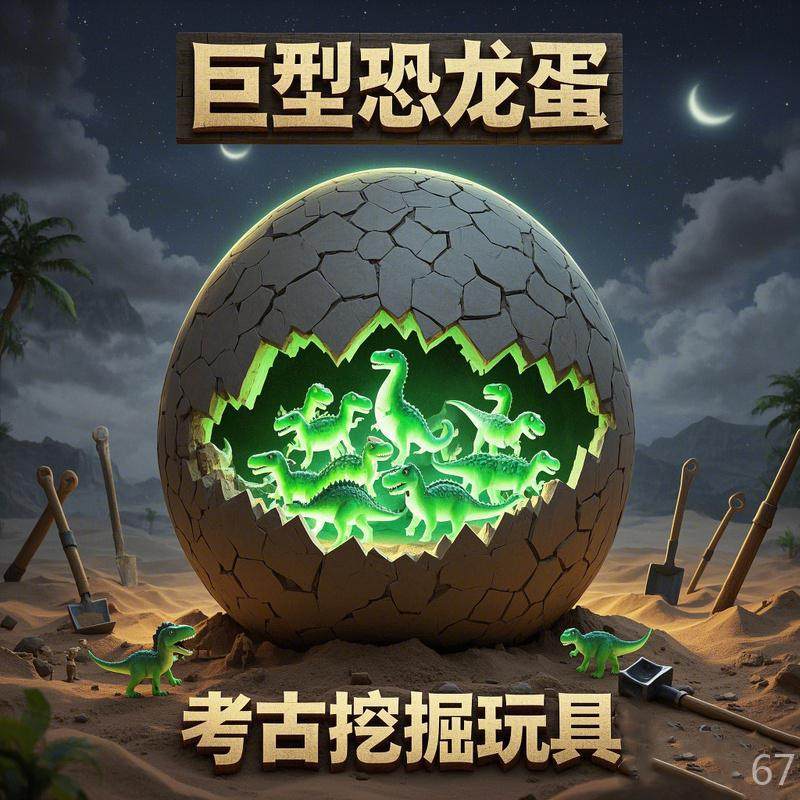 超大夜光恐龙蛋儿童考古挖掘玩具男女手工diy盲盒趣味创,淘宝优惠券,粉丝福利购,淘宝优惠卷