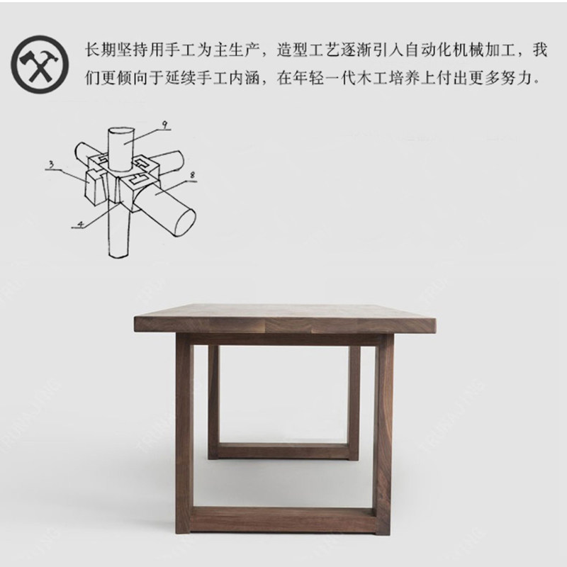 现代实木大板桌胡桃木黑胡桃色办公桌原木餐桌工作台会议桌茶桌台,淘宝优惠券,粉丝福利购,淘宝优惠卷