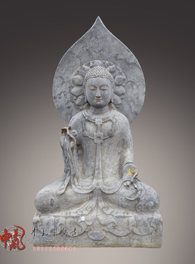 寺庙仿北齐石雕造像微笑佛