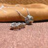 S925 sterling silver jewelry seven-grain rice necklace aged gold electroplated ring ring earrings clavicle chain three-piece set