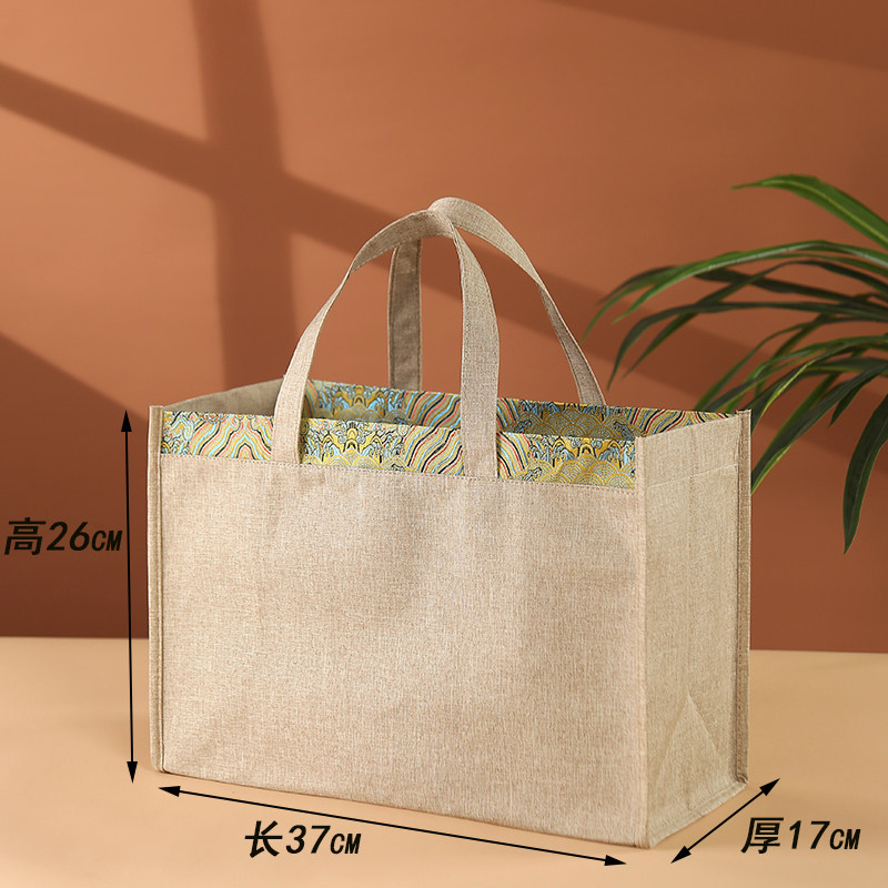 高级感麻布手提袋茶叶袋散茶茶饼普洱茶礼袋包装礼品袋商务袋通用,淘宝优惠券,粉丝福利购,淘宝优惠卷