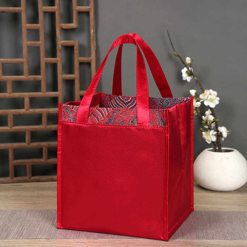 高级感丝绸布袋中国红手提袋茶叶袋散茶茶饼普洱茶礼袋包装礼品袋,淘宝优惠券,粉丝福利购,淘宝优惠卷