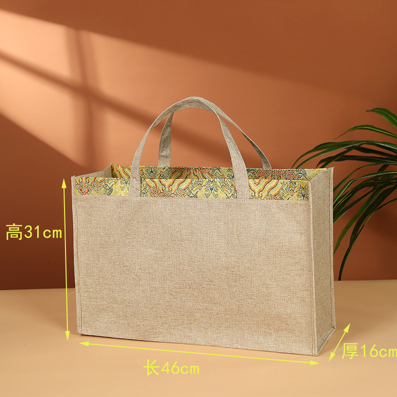 高级感麻布手提袋茶叶袋散茶茶饼普洱茶礼袋包装礼品袋商务袋通用,淘宝优惠券,粉丝福利购,淘宝优惠卷