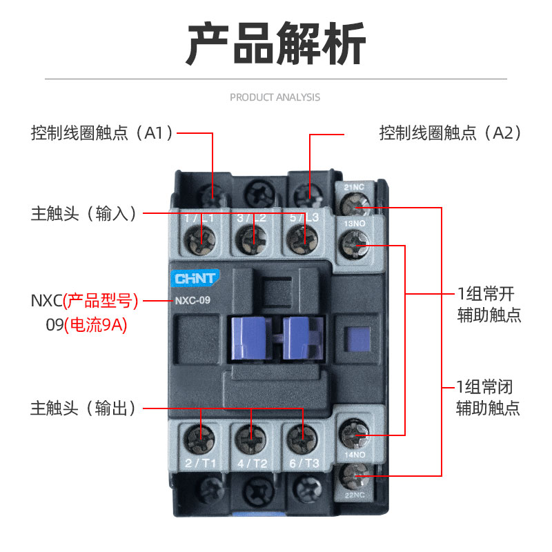 正泰交流接触器三相220v380v NXC-09 12 18 25 32 40 水泵接触器