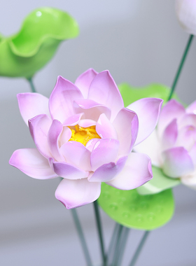 陶瓷花搭配整套紫莲花