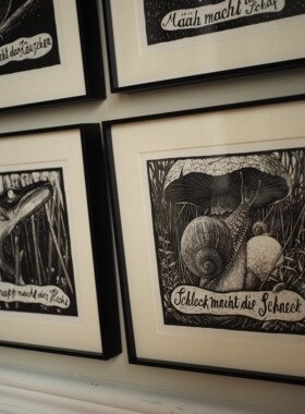 欧洲手工丝网版画限量收藏黑白