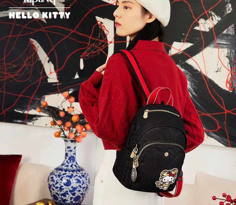 Kipling双肩包HelloKitty联名限量款轻便时尚凯浦林背包防水l6234-图2