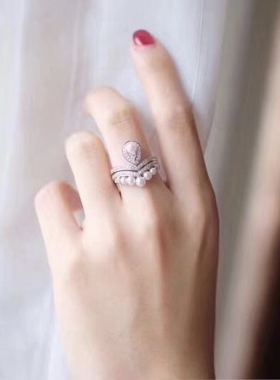 银镶淡水海水爆款2戒指天然珍珠