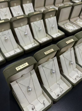 18k金经典王妃款珍珠吊坠，11-12mm正圆微瑕天然淡水珍珠项链颈链