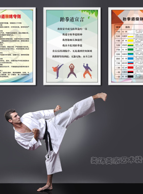 跆拳道装饰画散打搏击武术馆挂画