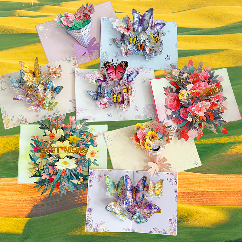 生日节日组合贺卡2张3张4张5张6张省事套装高级感立体3D卡片通用 - 图0