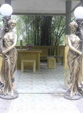 欧式门口灯人雕塑摆件