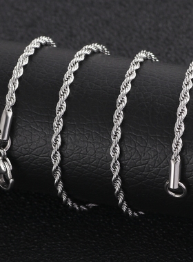 钛钢麻花链男女通用项链不掉色