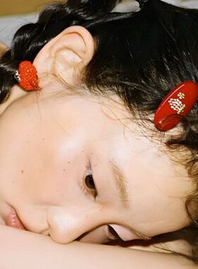 Tagi怦怦水果水钻复古镶嵌彩色加厚醋酸板材发夹刘海夹边夹甜美发