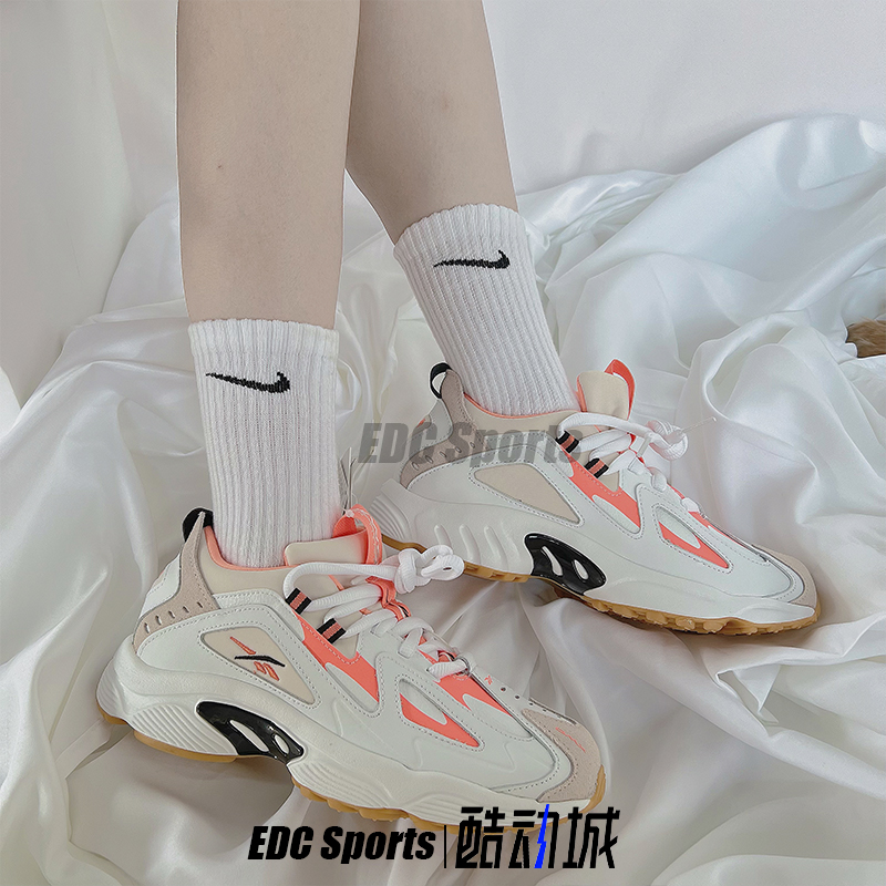 Reebok锐步DMX Series1200粉白男女同款低帮运动休闲鞋板鞋DV9221-图0