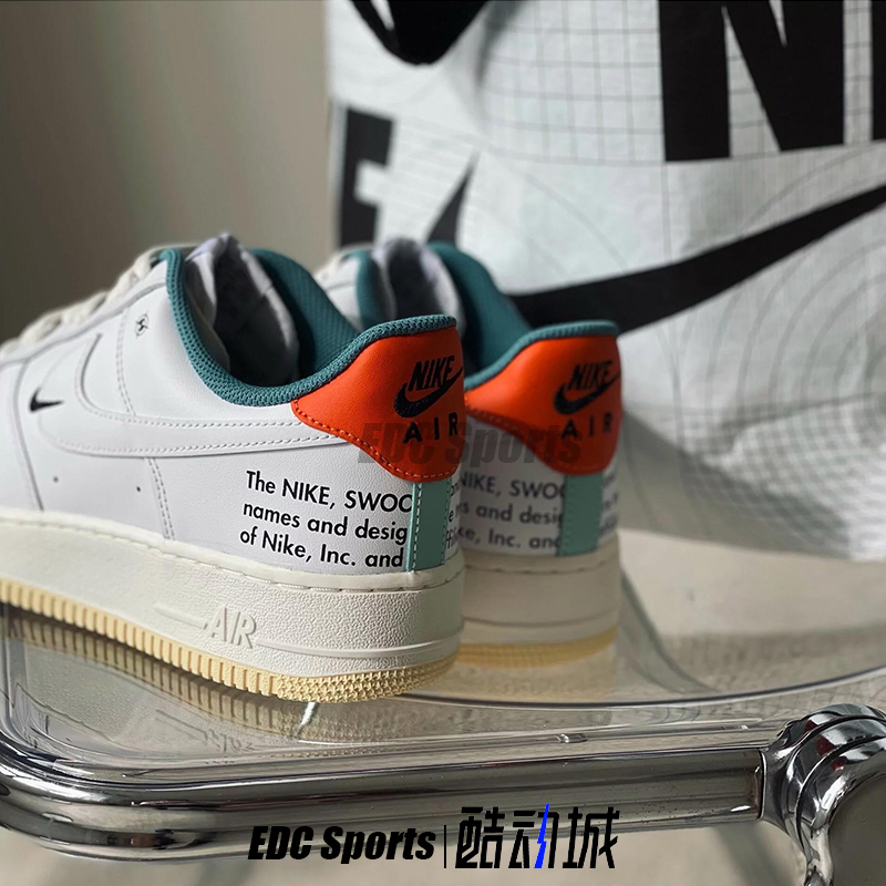 Nike耐克Air Force 1 白绿橙解构AF1空军一号低帮板鞋DM0970-111 - 图0