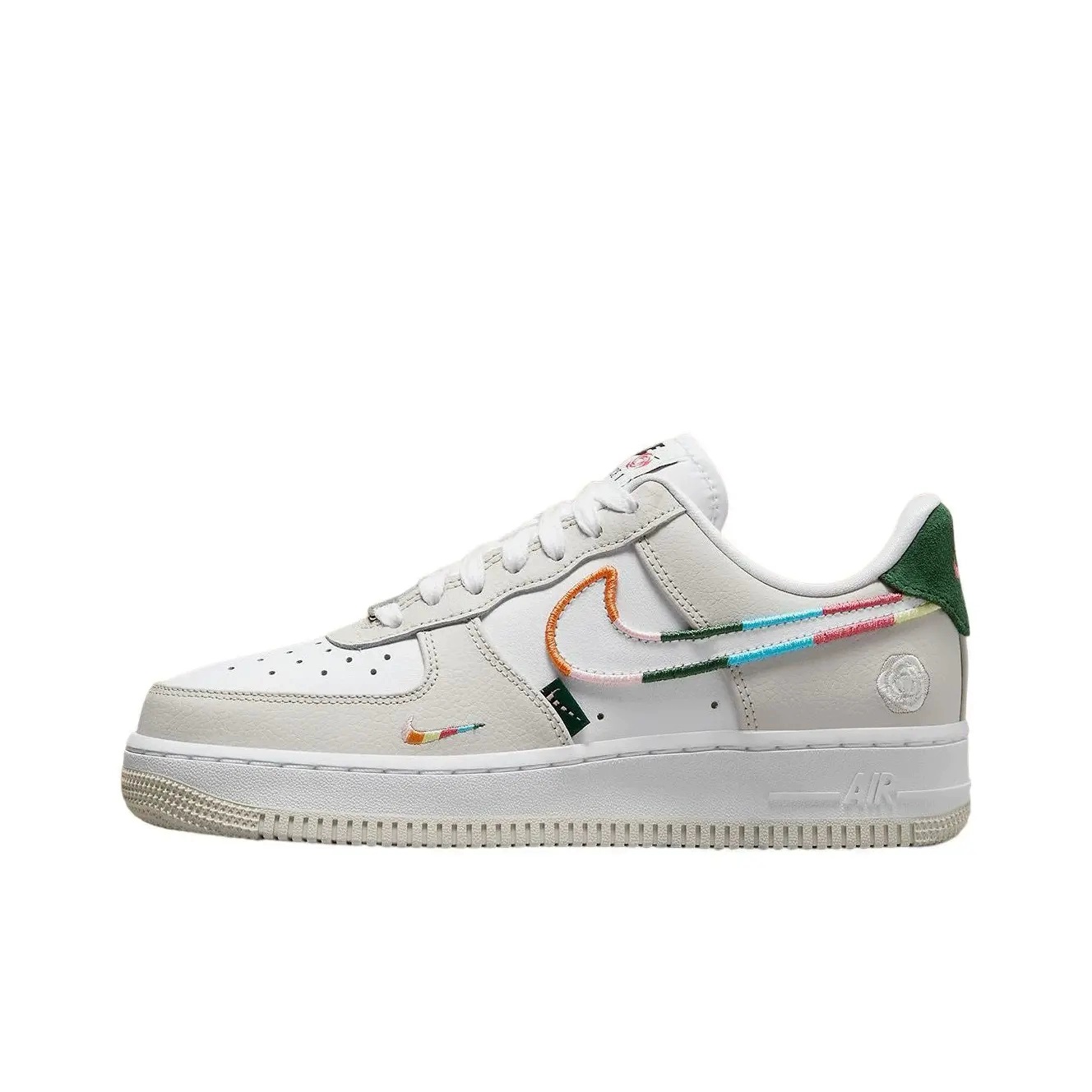 Nike耐克Air Force 1 白刺绣玫瑰AF1空军一号女款板鞋FN8924-111