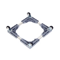 The washing machine base can be moved by a mobile carriage with brake