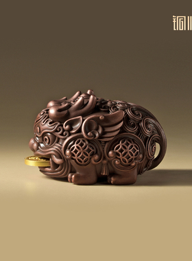 铜师傅紫铜貔貅桌面摆件