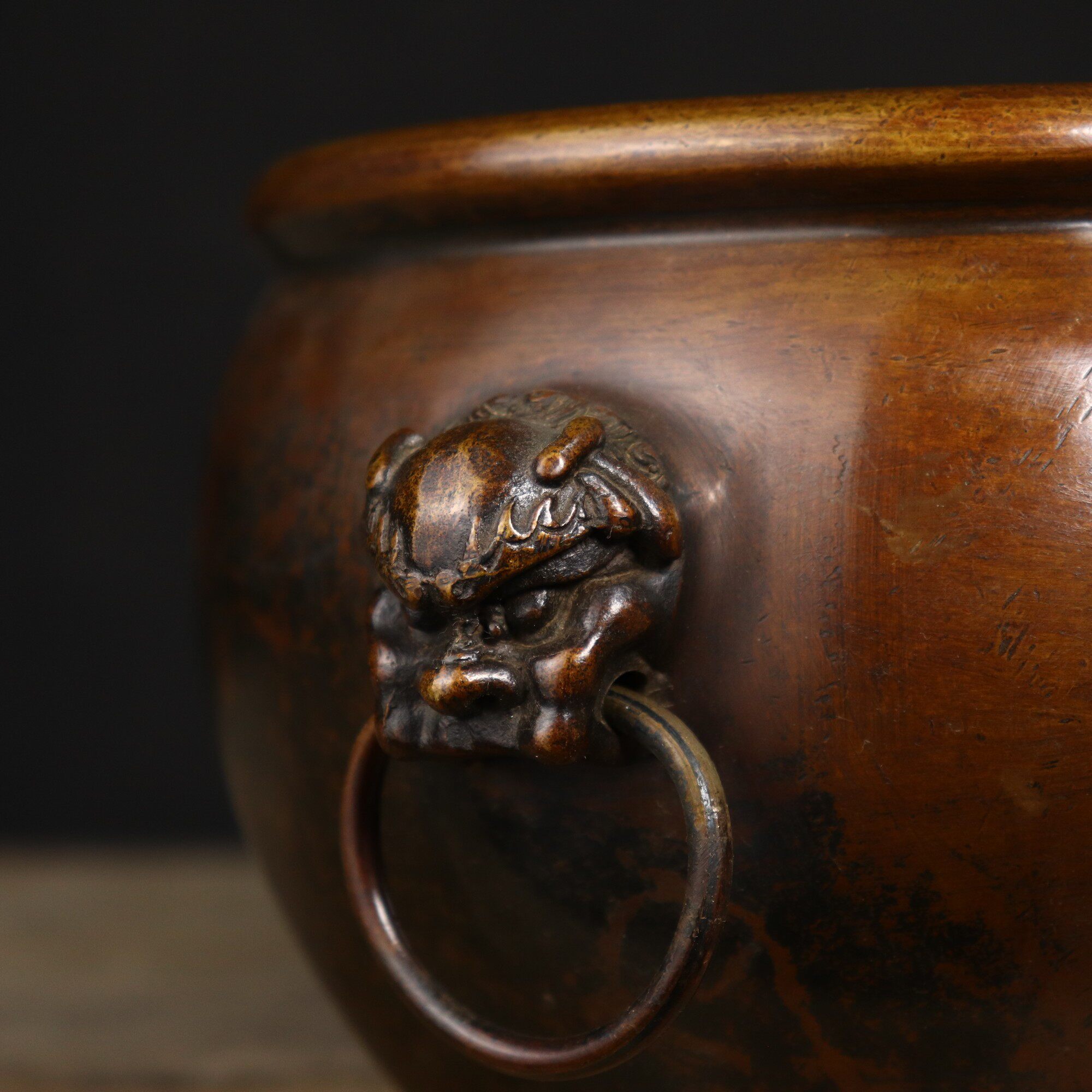 纯铜缸摆件故宫双狮耳环紫铜缸鎏金款仿古铜香炉狮耳招财聚宝盆,淘宝优惠券,粉丝福利购,淘宝优惠卷