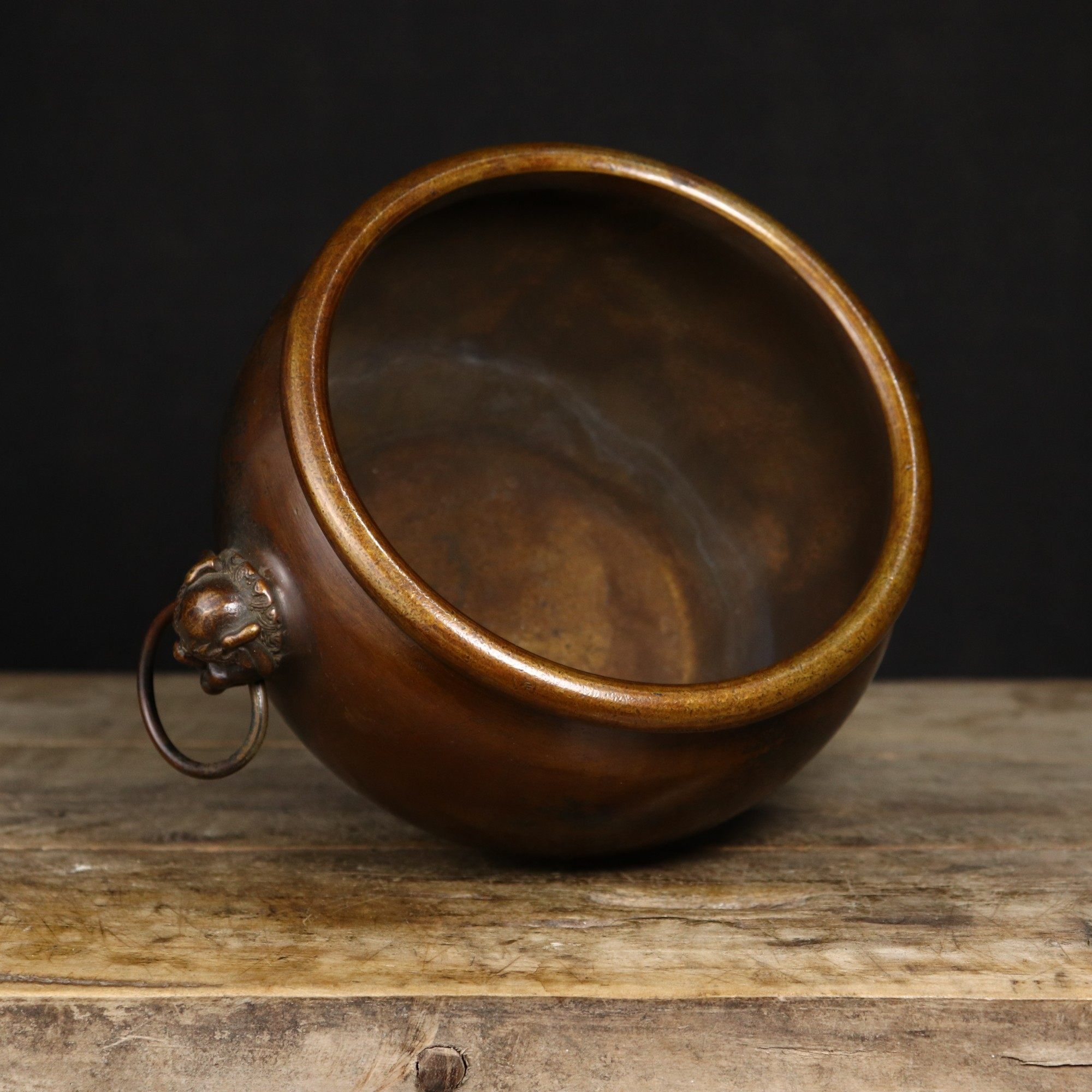 纯铜缸摆件故宫双狮耳环紫铜缸鎏金款仿古铜香炉狮耳招财聚宝盆,淘宝优惠券,粉丝福利购,淘宝优惠卷