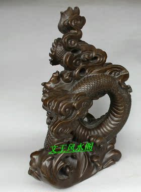 飞龙在天纯铜吸水摆件工艺品