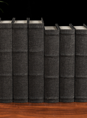 现代中式假书麻布封面木质仿真书