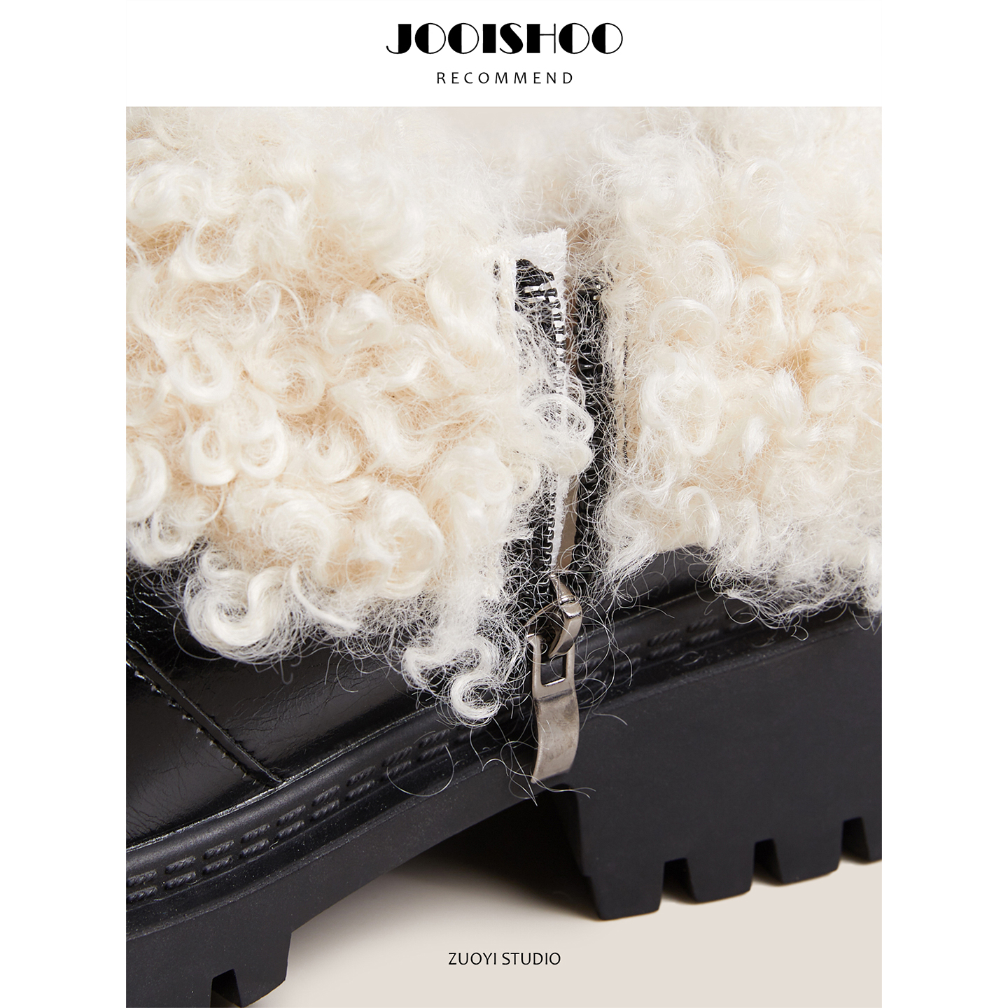 英伦风毛毛深口单鞋女高跟厚底复古小皮鞋 - 图2