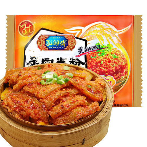 孔师傅蒸肉米粉麻辣味双料包200g*3袋四川特产粉蒸肉调料排骨牛肉 - 图3