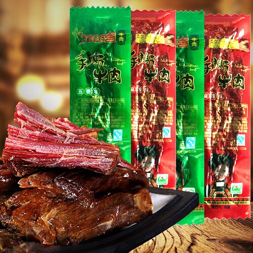 四川西昌思奇香手撕牛肉500g五香麻辣牛肉手撕牛肉干风干牛肉条 - 图0