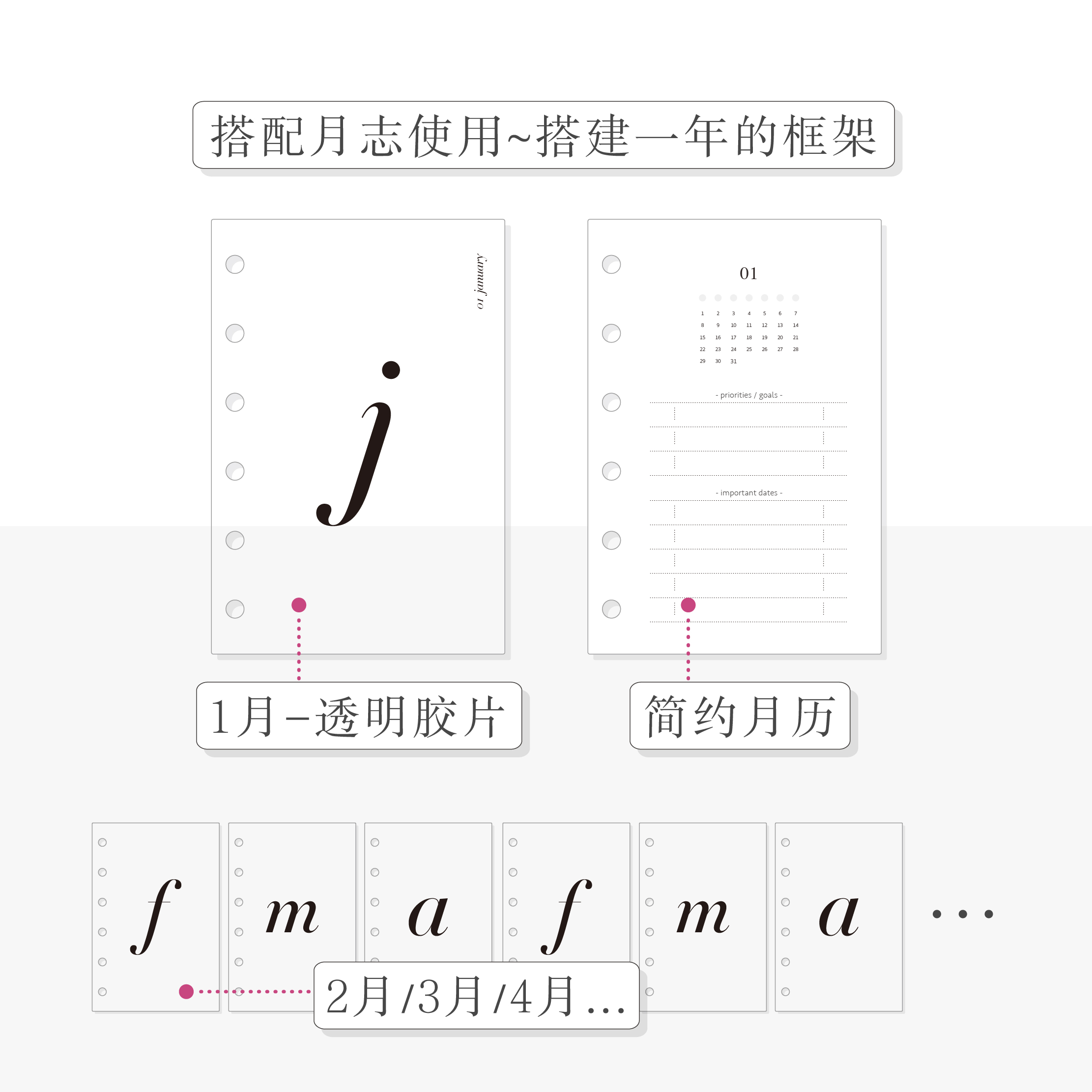 Pinkline2024年月历封面扉页手账A5slimA67奇葩Ins日程内替芯活页-图3